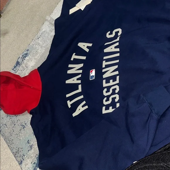 Fear of God -Atlanta Essentials -Navy and Red Hoodie - Picture 5 of 5